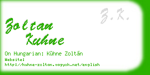 zoltan kuhne business card